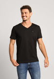 Camiseta Tommy Hilfiger Gola V Preto - Henri Store