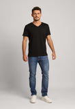 Camiseta Tommy Hilfiger Gola V Preto - Henri Store