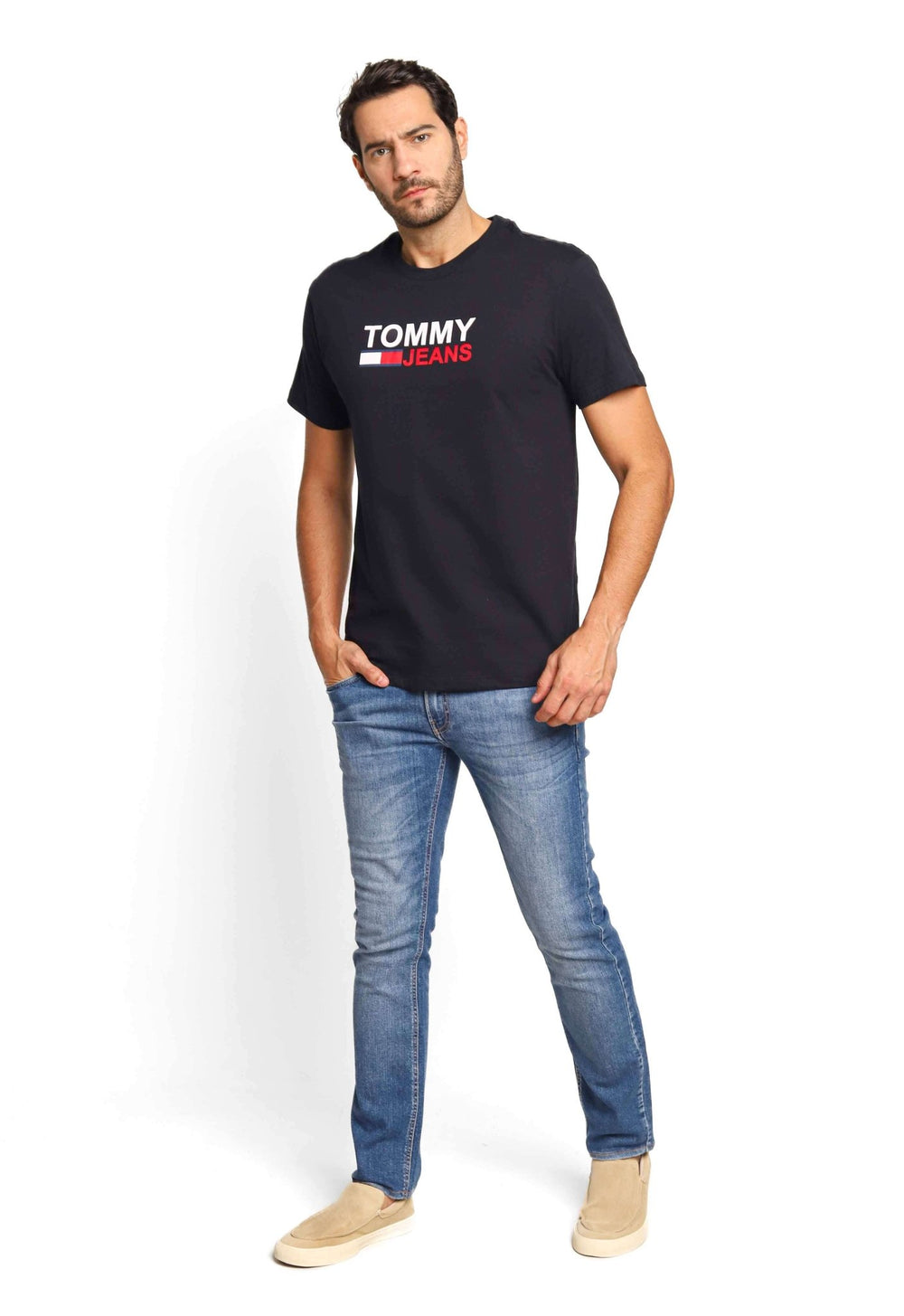 Camiseta Tommy Hilfiger Jeans Logo Central - Sale - Henri Store