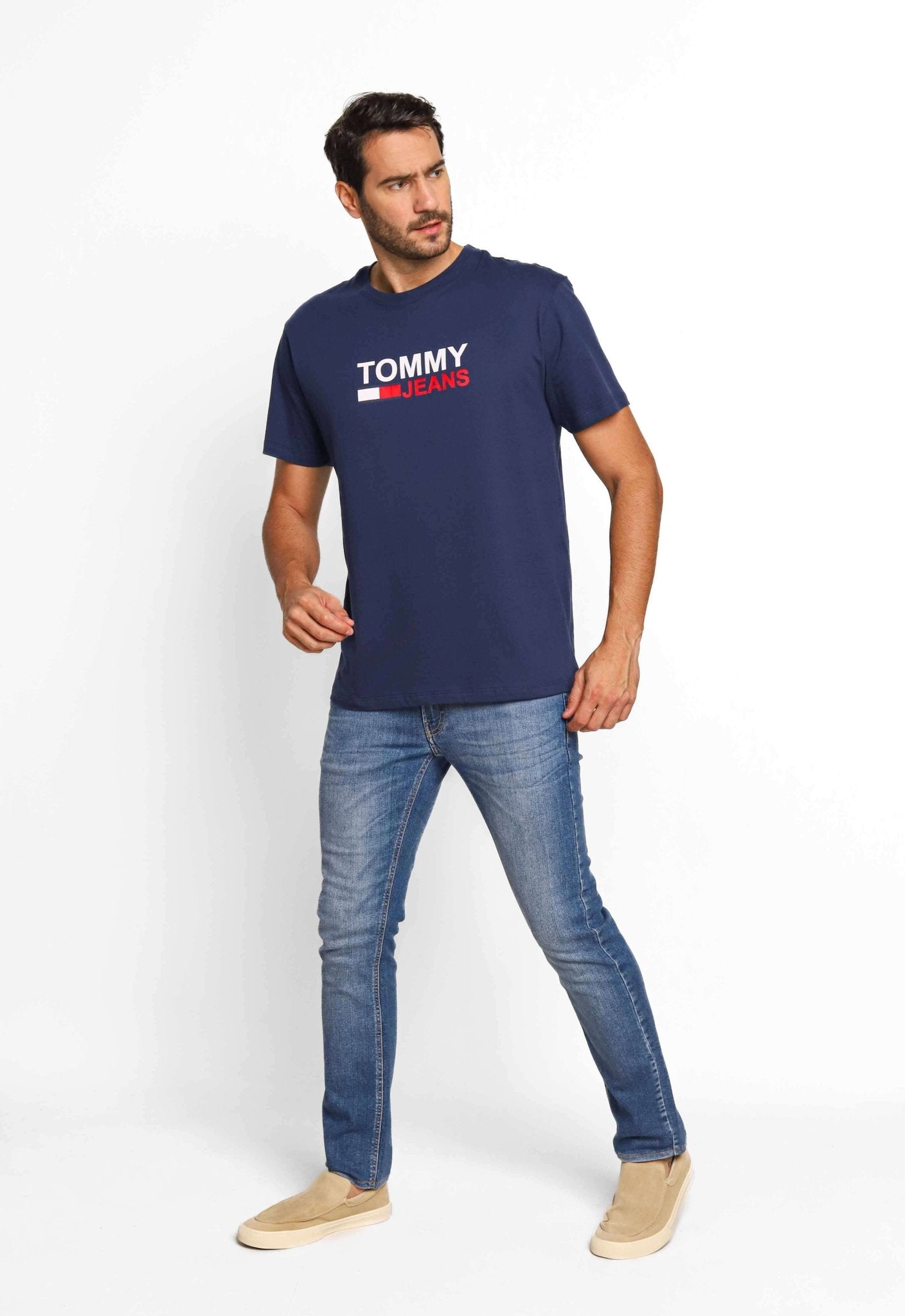 Camiseta Tommy Hilfiger Jeans Logo Central - Sale - Henri Store