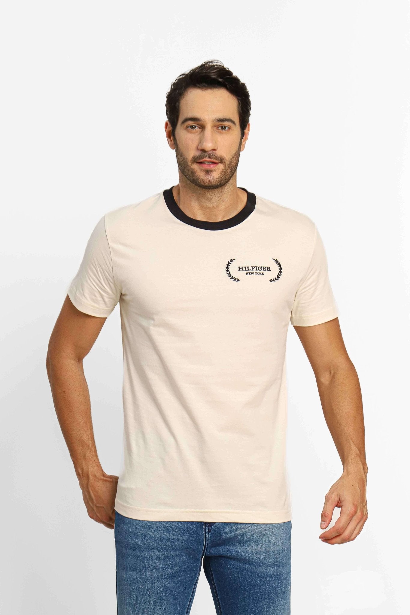 Camiseta Tommy Hilfiger Laurel Tipped Tee Off White - Henri Store