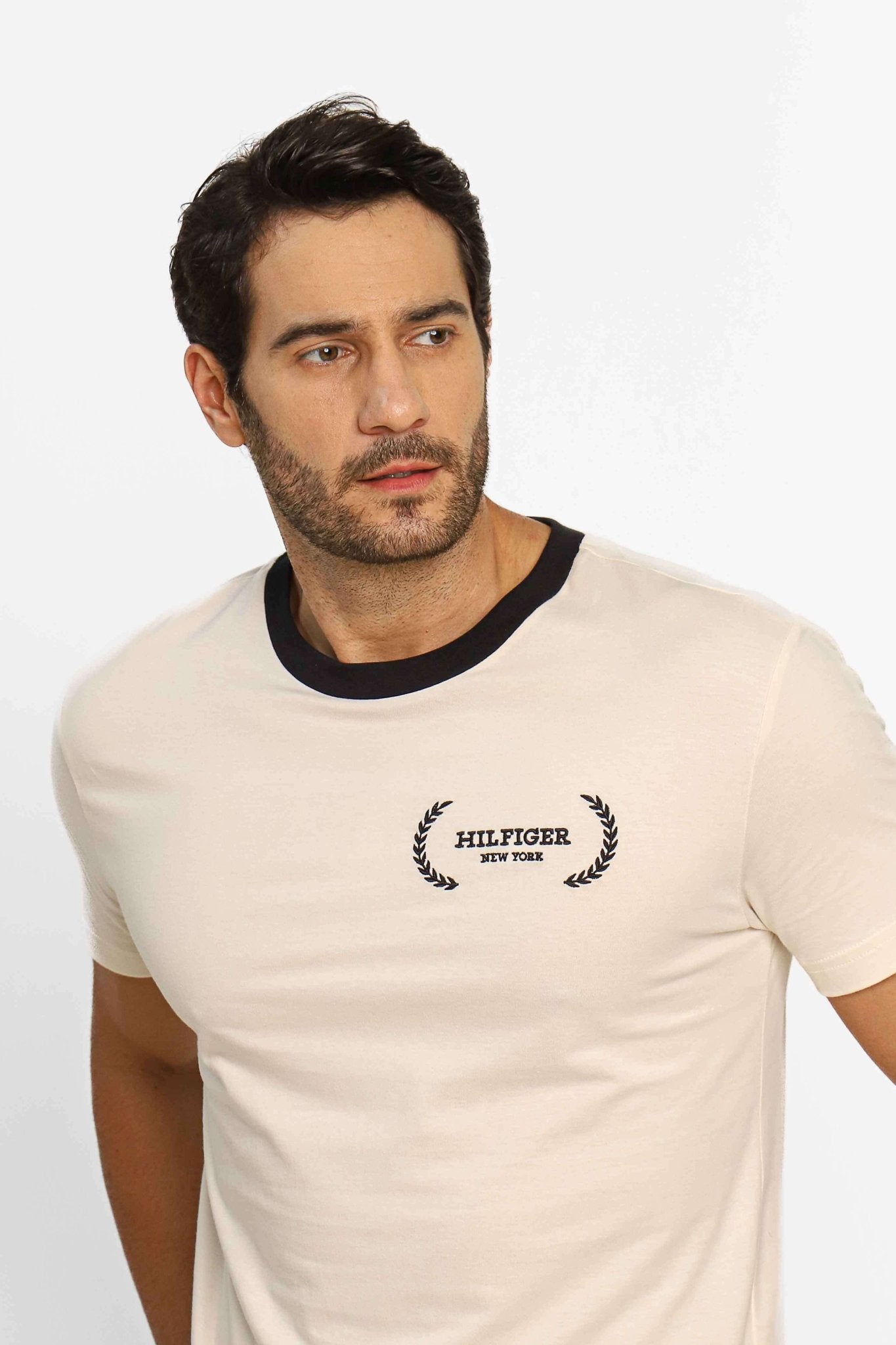 Camiseta Tommy Hilfiger Laurel Tipped Tee Off White - Henri Store