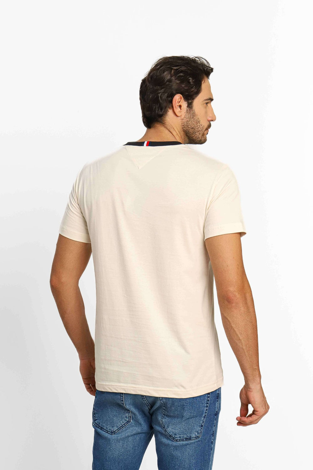 Camiseta Tommy Hilfiger Laurel Tipped Tee Off White - Henri Store