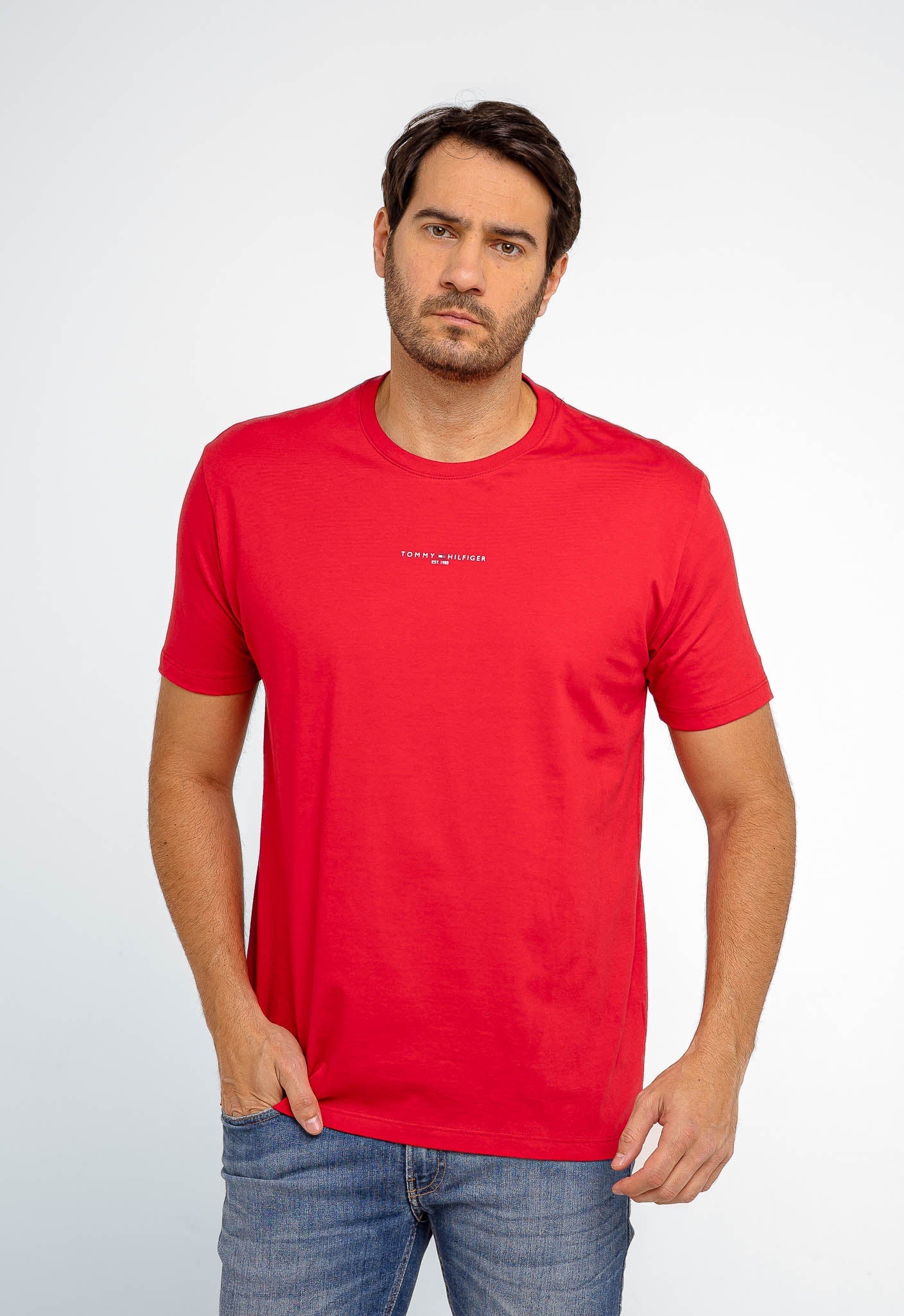 Camiseta Tommy Hilfiger Logo Central Tee - LIVE - Henri Store
