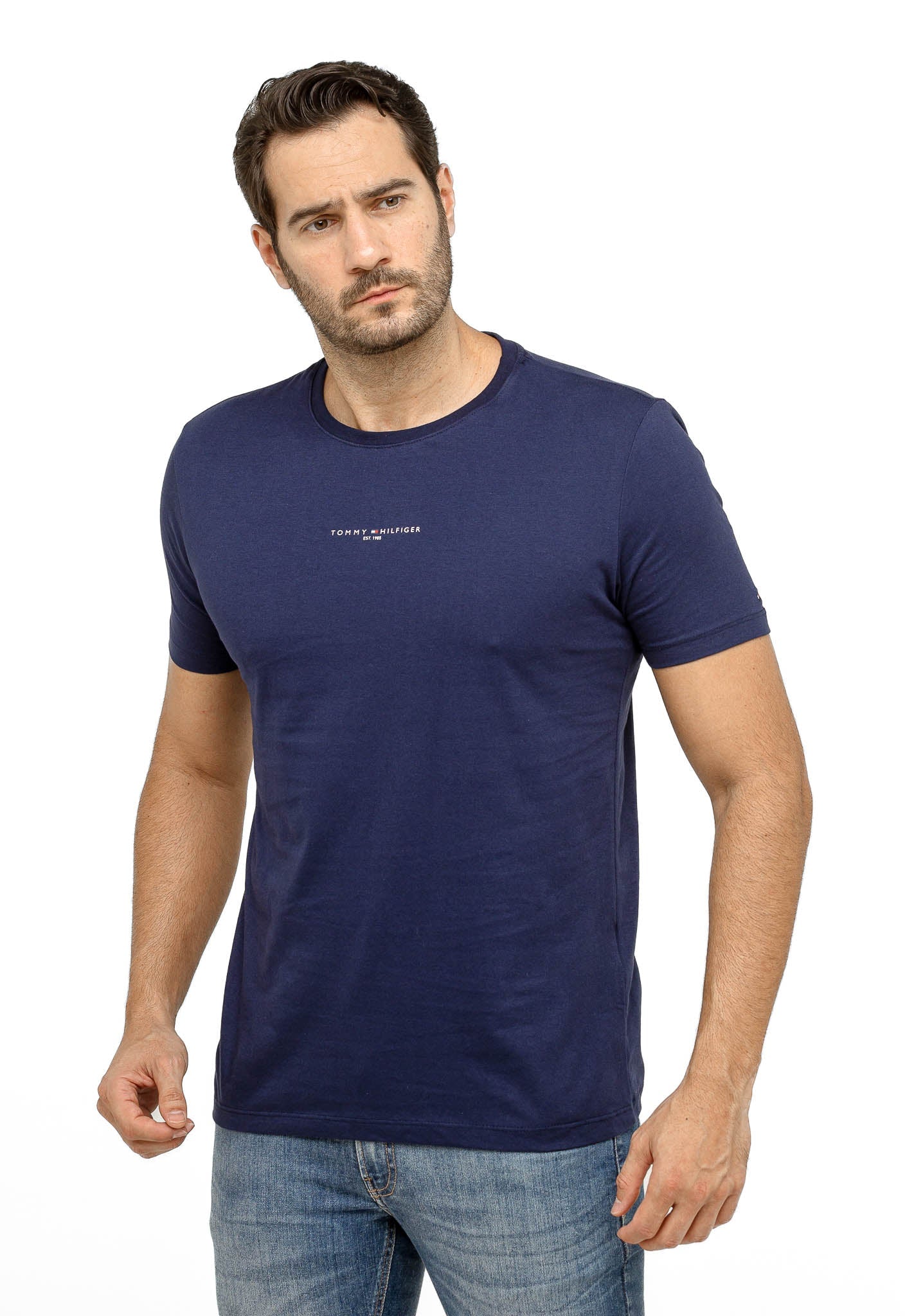 Camiseta Tommy Hilfiger Logo Central Tee - LIVE - Henri Store
