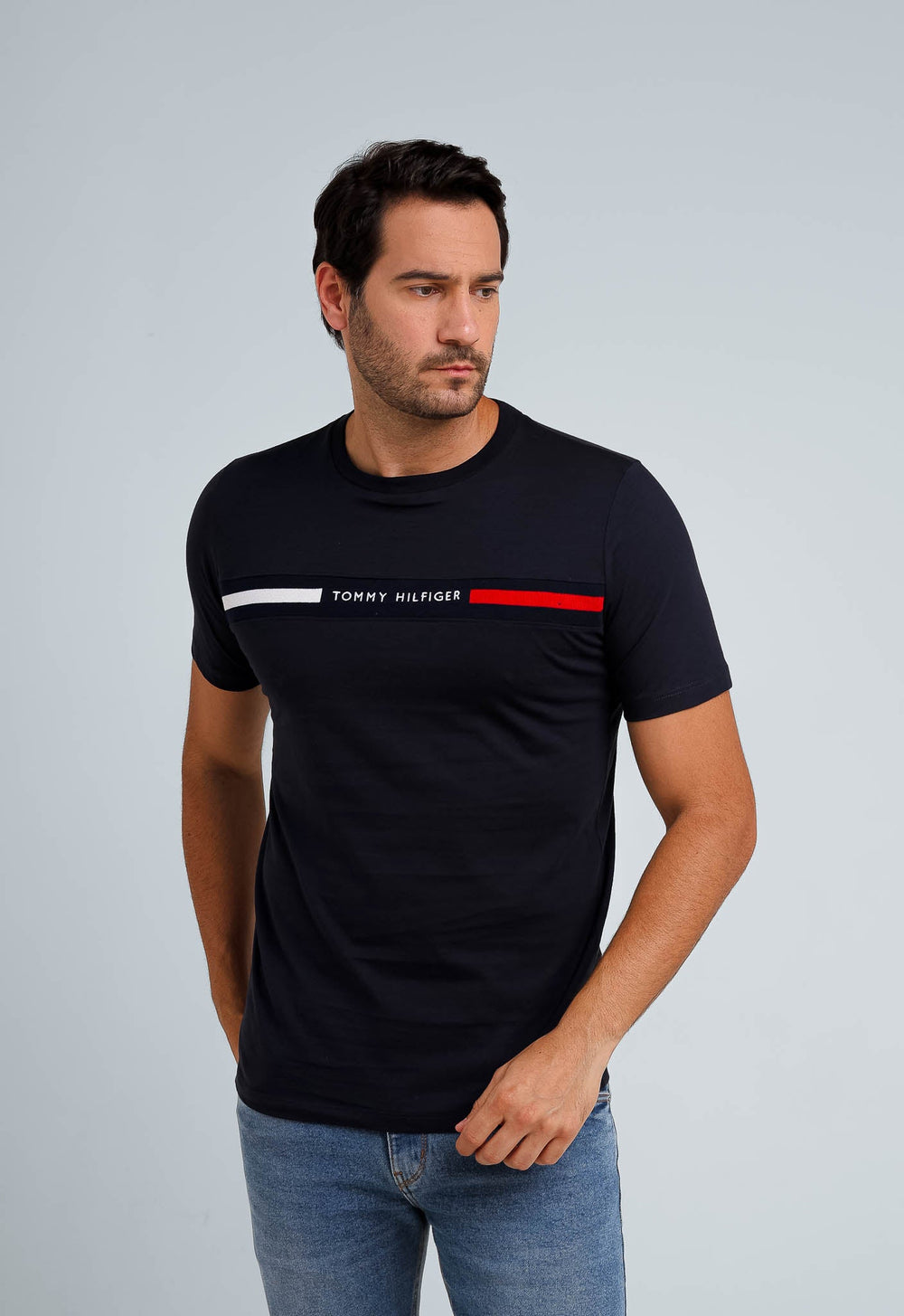 Camiseta Tommy Hilfiger Logo Faixa Colorida - Henri Store