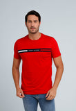 Camiseta Tommy Hilfiger Logo Faixa Colorida - Henri Store