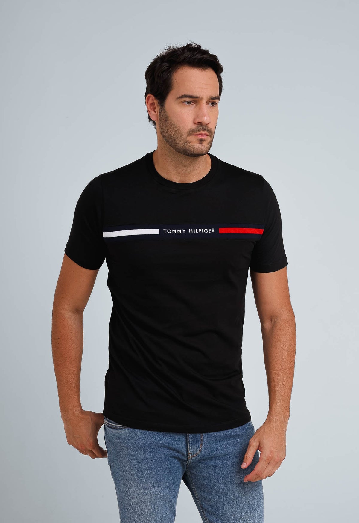 Camiseta Tommy Hilfiger Logo Faixa Colorida - Henri Store