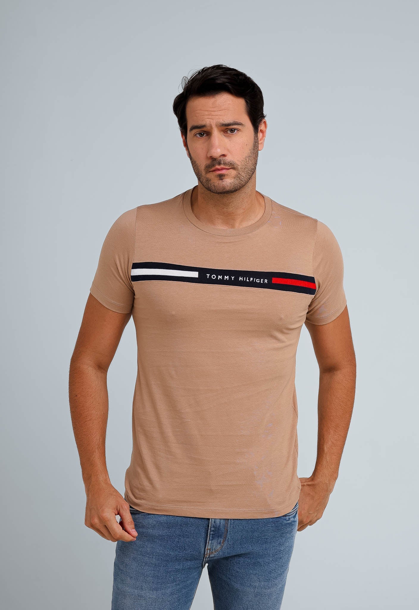Camiseta Tommy Hilfiger Logo Faixa Colorida - Henri Store