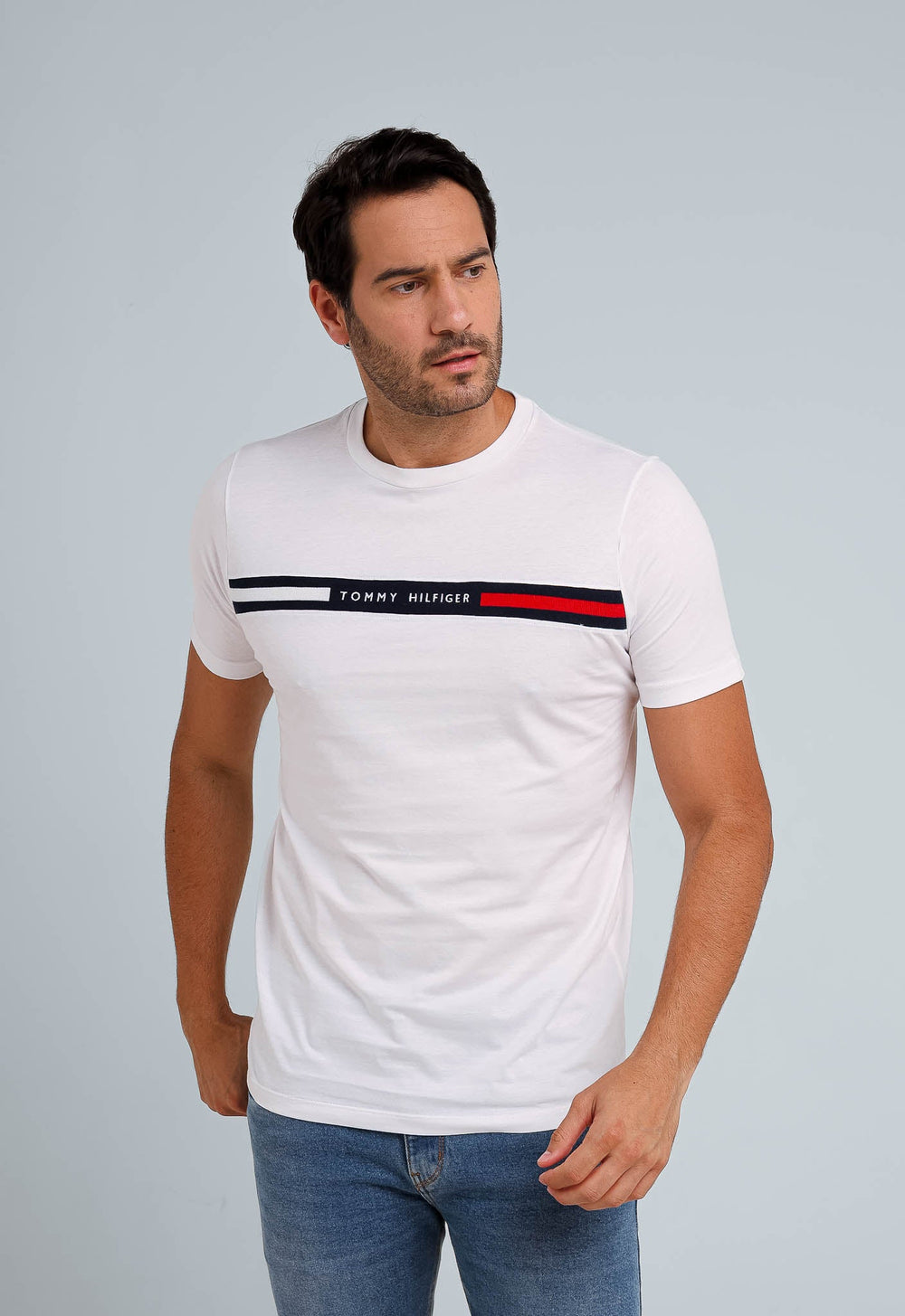 Camiseta Tommy Hilfiger Logo Faixa Colorida - Henri Store