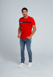 Camiseta Tommy Hilfiger Logo Faixa Colorida - Henri Store