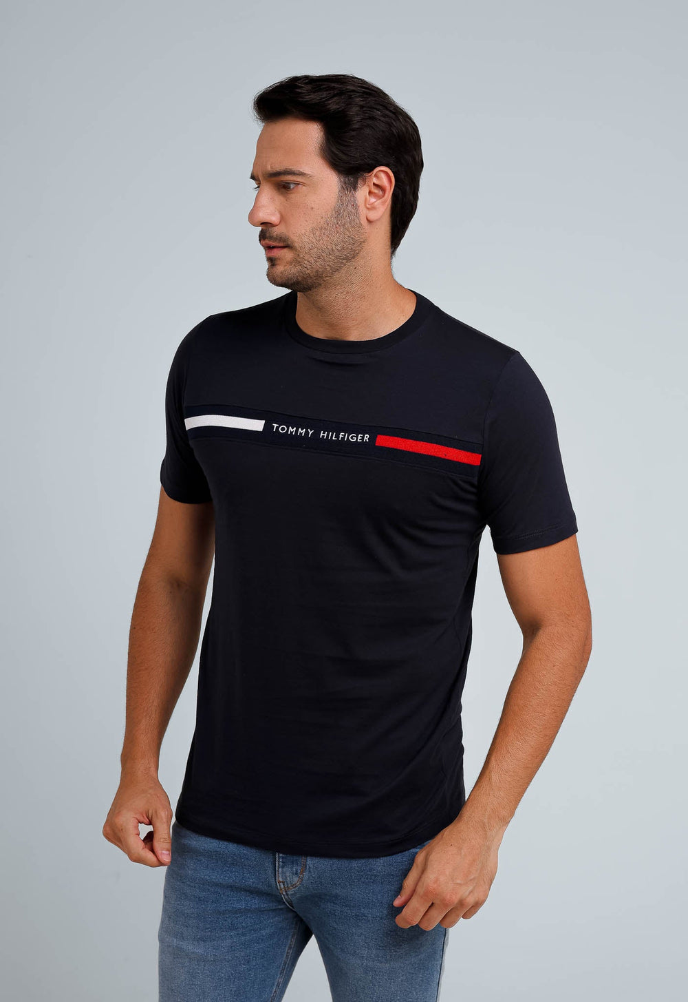 Camiseta Tommy Hilfiger Logo Faixa Colorida - Henri Store