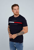 Camiseta Tommy Hilfiger Logo Faixa Tricolor - Henri Store