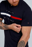 Camiseta Tommy Hilfiger Logo Faixa Tricolor - Henri Store