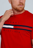 Camiseta Tommy Hilfiger Logo Faixa Tricolor - Henri Store