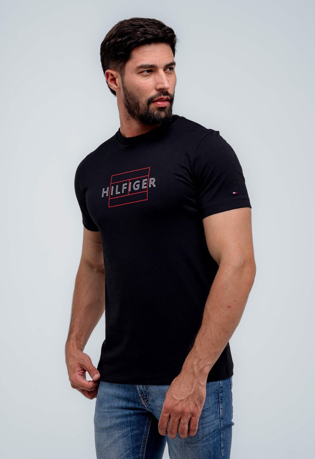 Camiseta Tommy Hilfiger Logo Outline - Henri Store