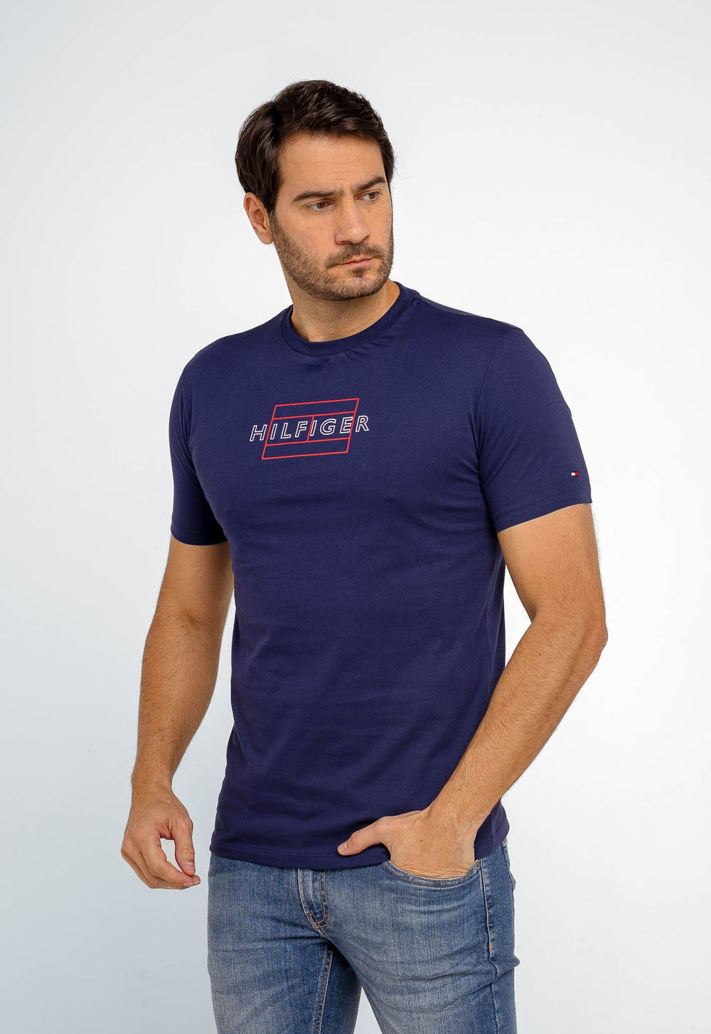 Camiseta Tommy Hilfiger Logo Outline - Henri Store