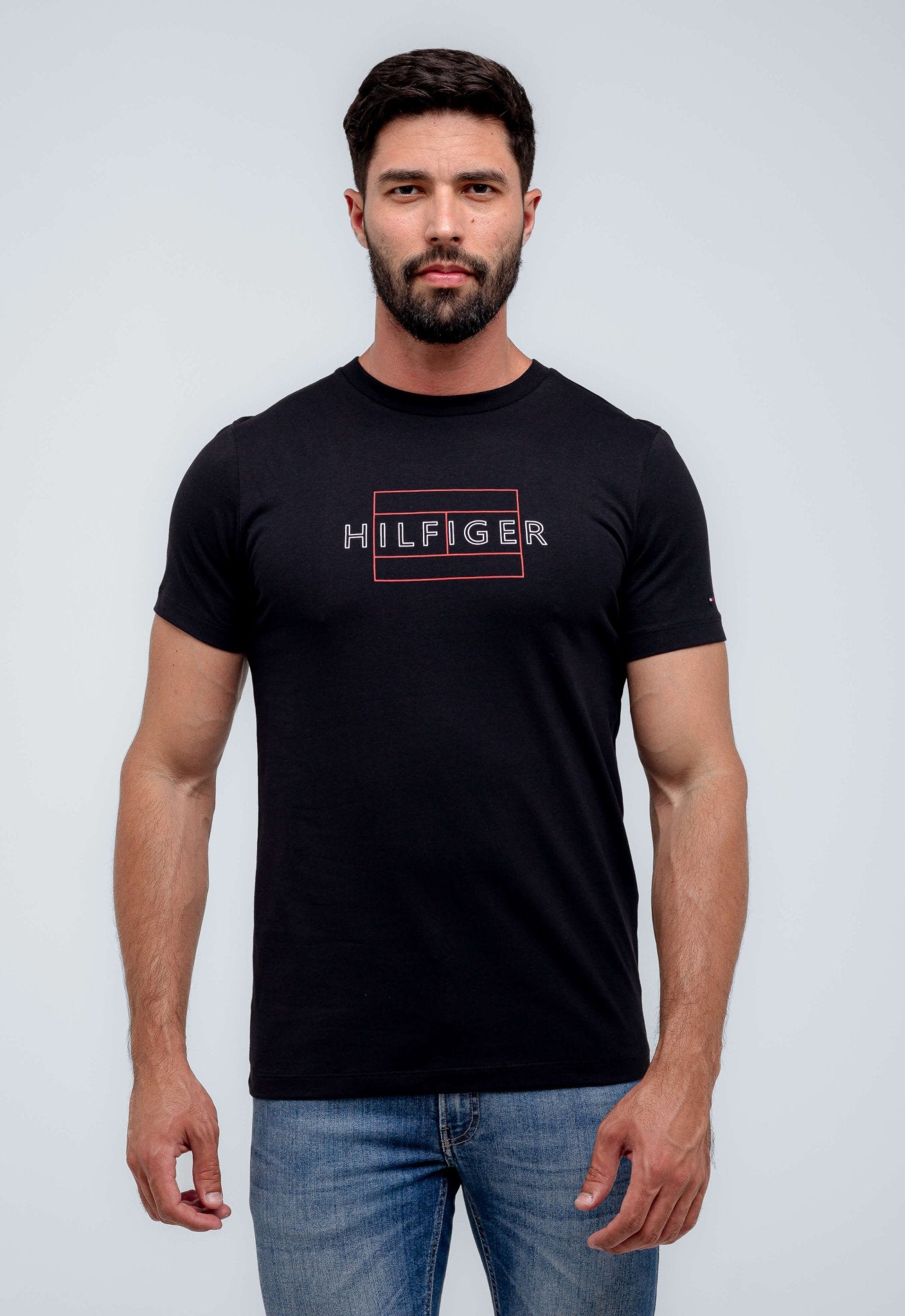 Camiseta Tommy Hilfiger Logo Outline - Henri Store