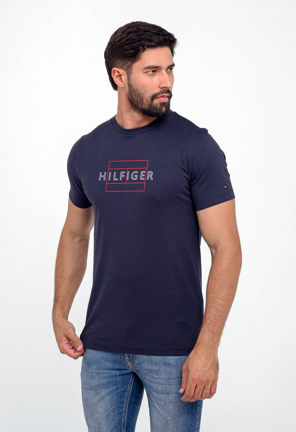 Camiseta Tommy Hilfiger Logo Outline - Henri Store