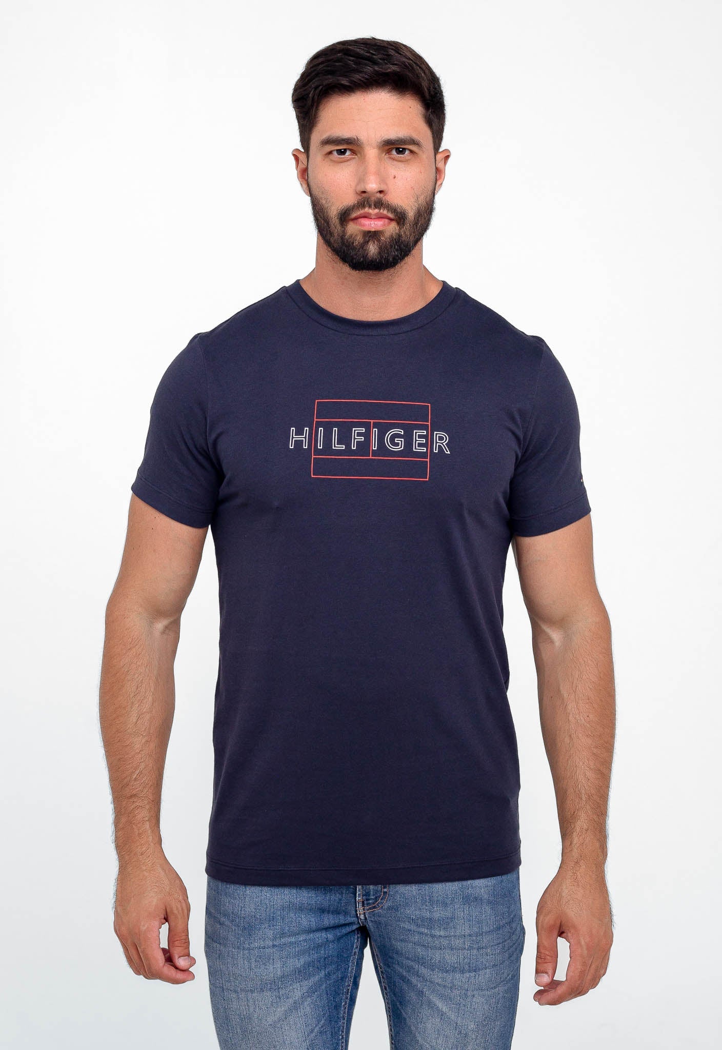 Camiseta Tommy Hilfiger Logo Outline - Henri Store