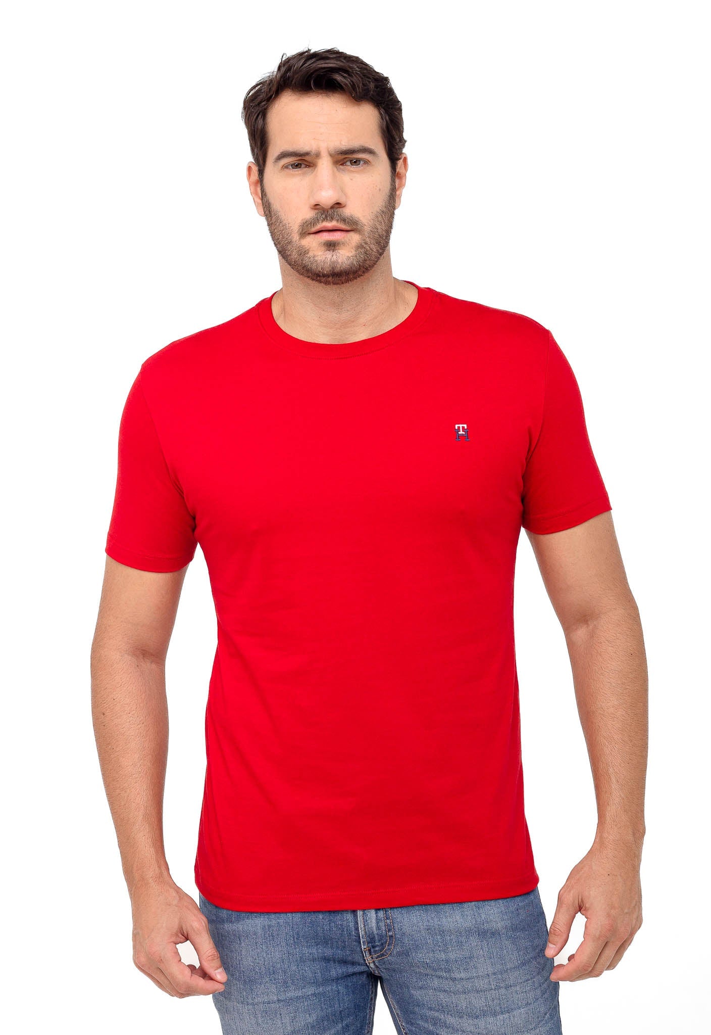 Camiseta Tommy Hilfiger Logo TH no Peito Básica - Henri Store