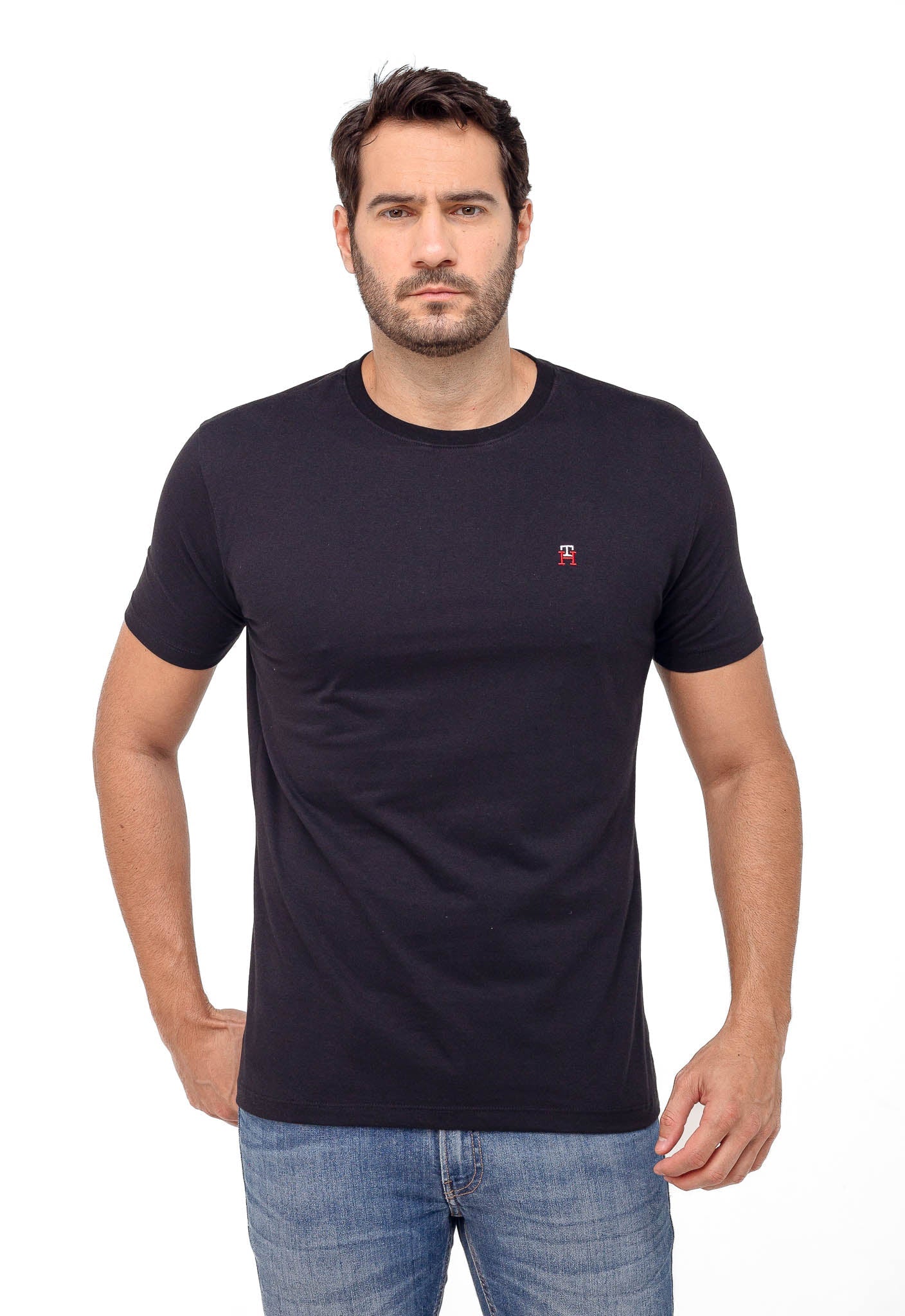 Camiseta Tommy Hilfiger Logo TH no Peito Básica - Henri Store