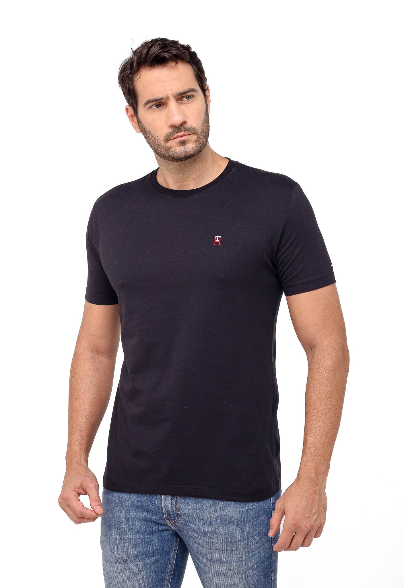 Camiseta Tommy Hilfiger Logo TH no Peito Básica - Henri Store