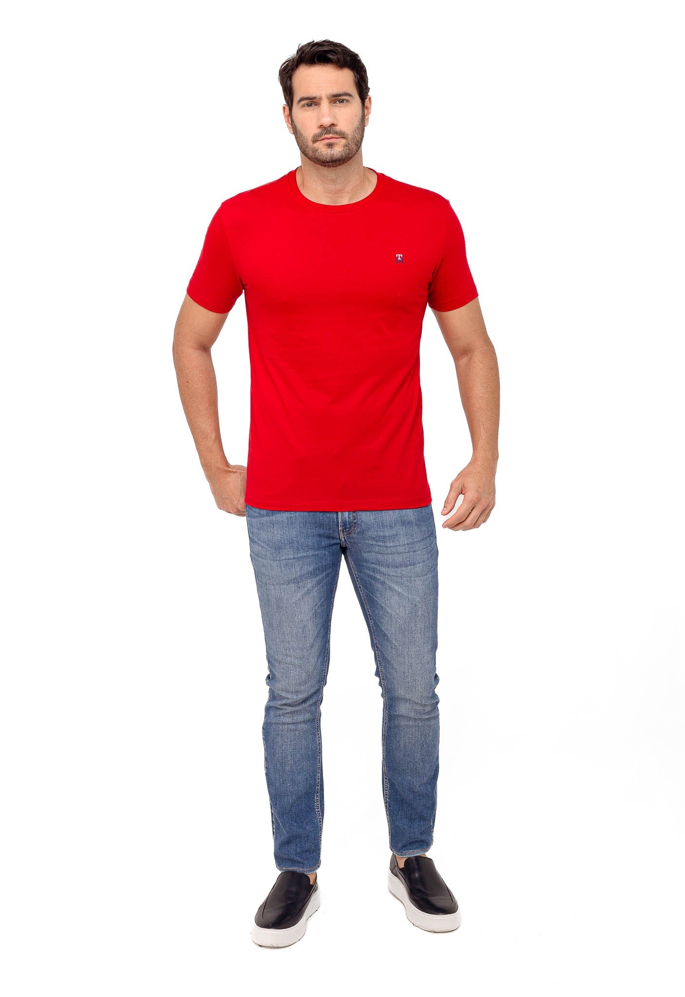 Camiseta Tommy Hilfiger Logo TH no Peito Básica - Henri Store