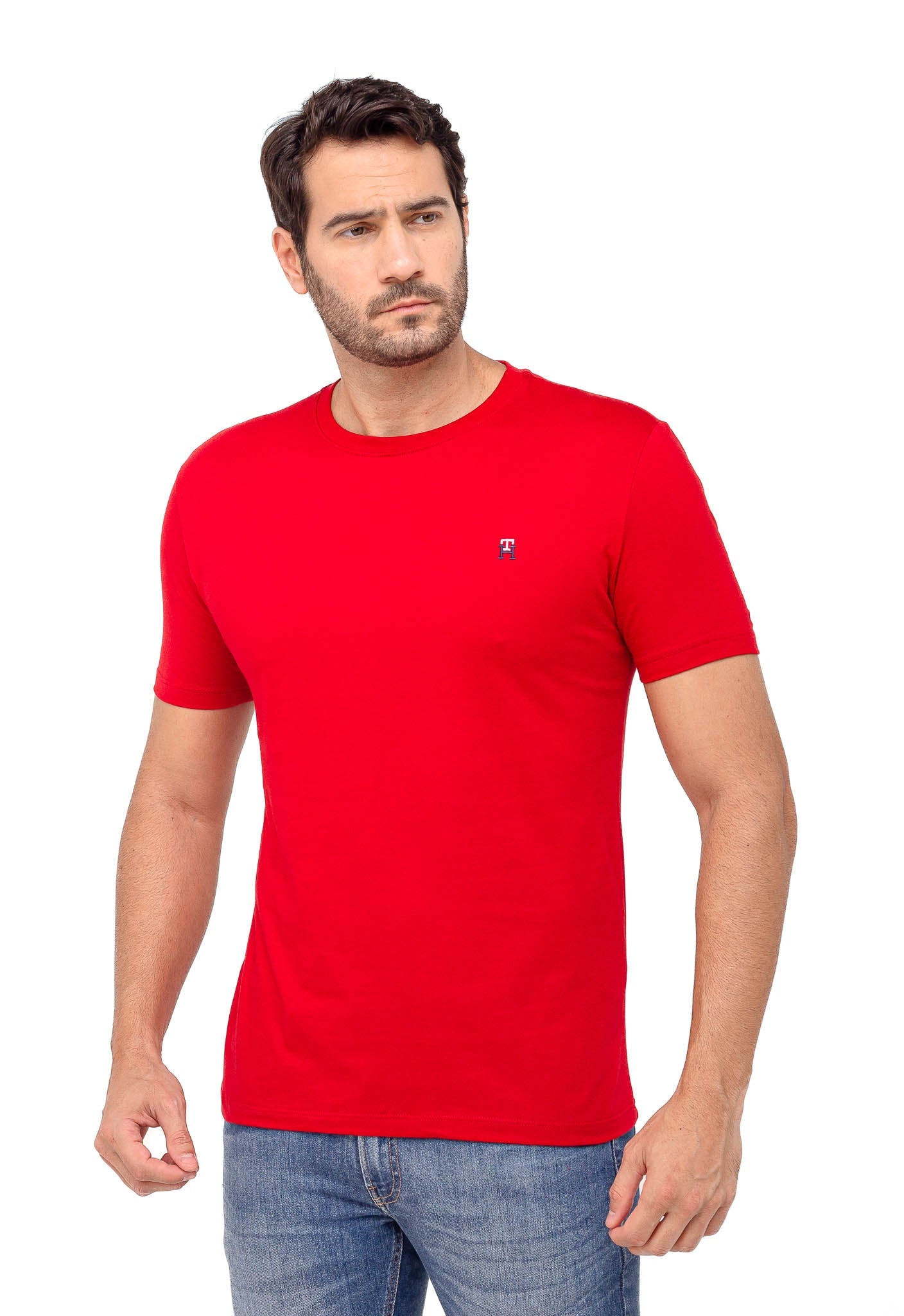 Camiseta Tommy Hilfiger Logo TH no Peito Básica - Henri Store