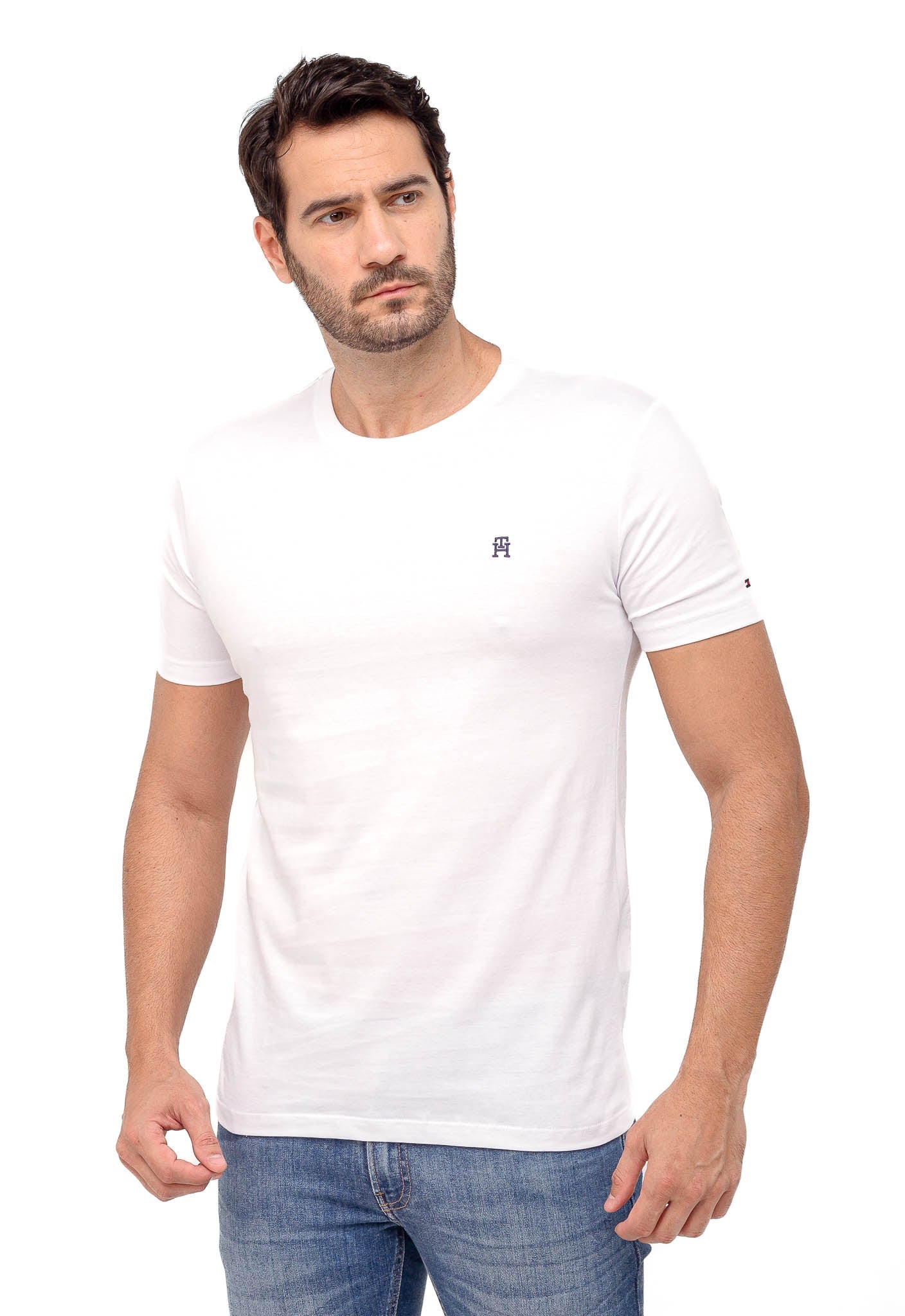 Camiseta Tommy Hilfiger Logo TH no Peito Básica - Henri Store