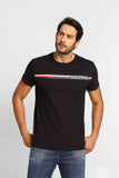 Camiseta Tommy Hilfiger Monotype Chest Stripe Preto - Henri Store