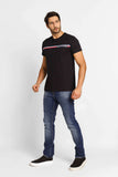 Camiseta Tommy Hilfiger Monotype Chest Stripe Preto - Henri Store