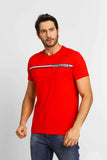 Camiseta Tommy Hilfiger Monotype Chest Stripe Vermelho - Henri Store