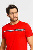 Camiseta Tommy Hilfiger Monotype Chest Stripe Vermelho - Henri Store