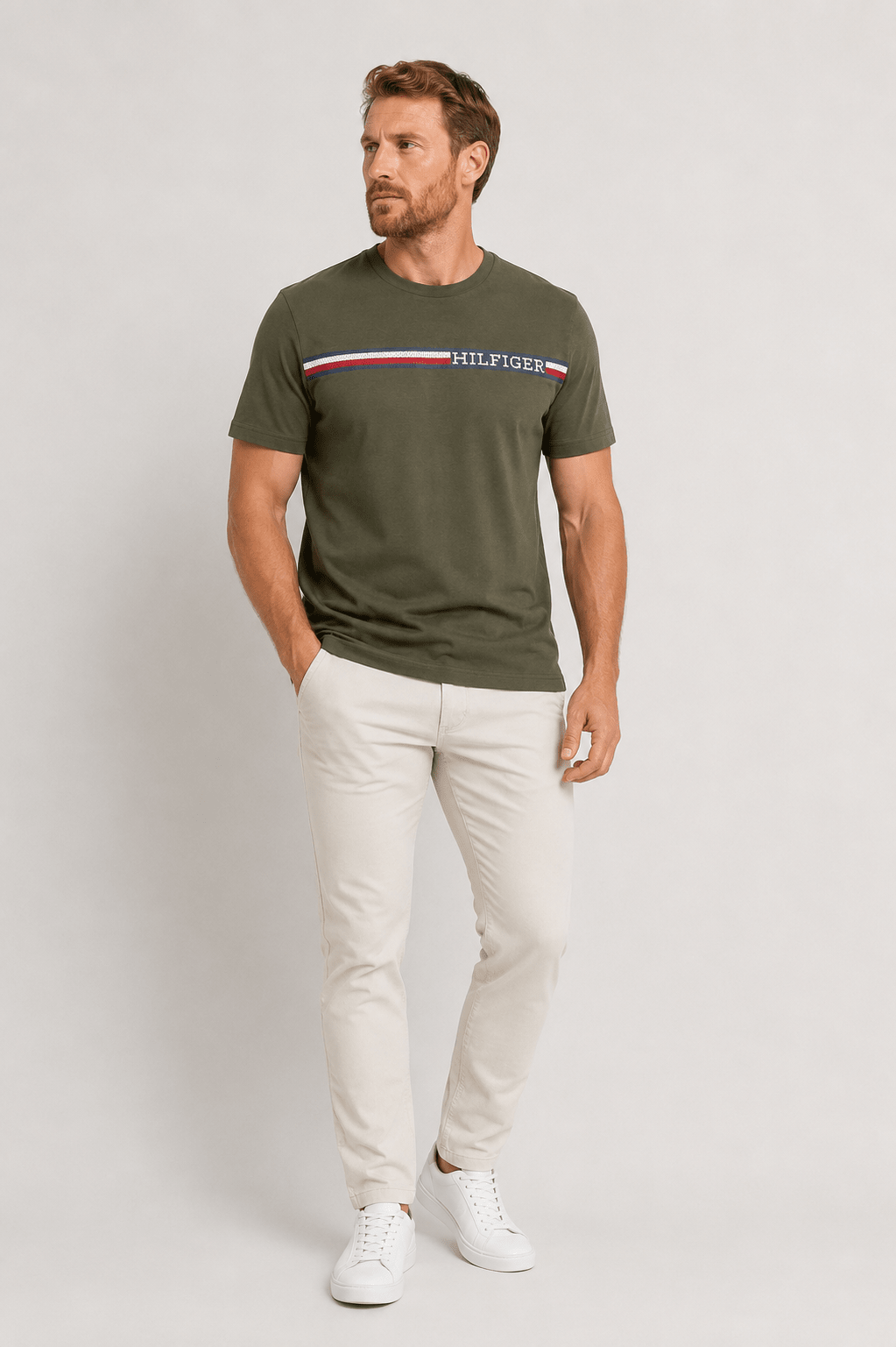 Camiseta Tommy Hilfiger Monotype Chest Stripe - Henri Store