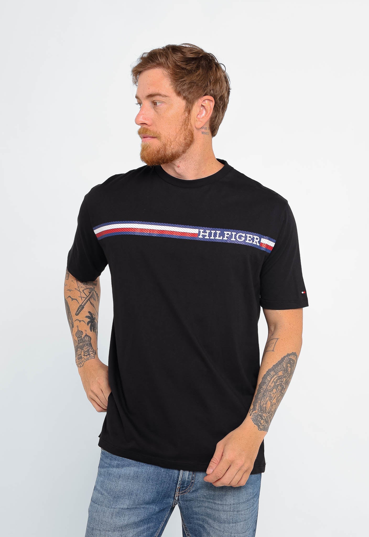 Camiseta Tommy Hilfiger Monotype Chest Stripe - Henri Store