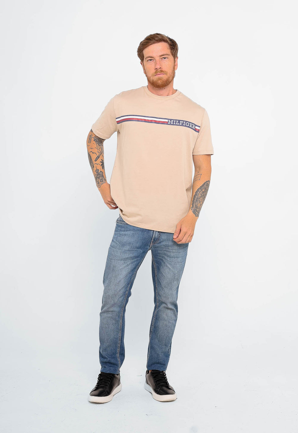 Camiseta Tommy Hilfiger Monotype Chest Stripe - Henri Store