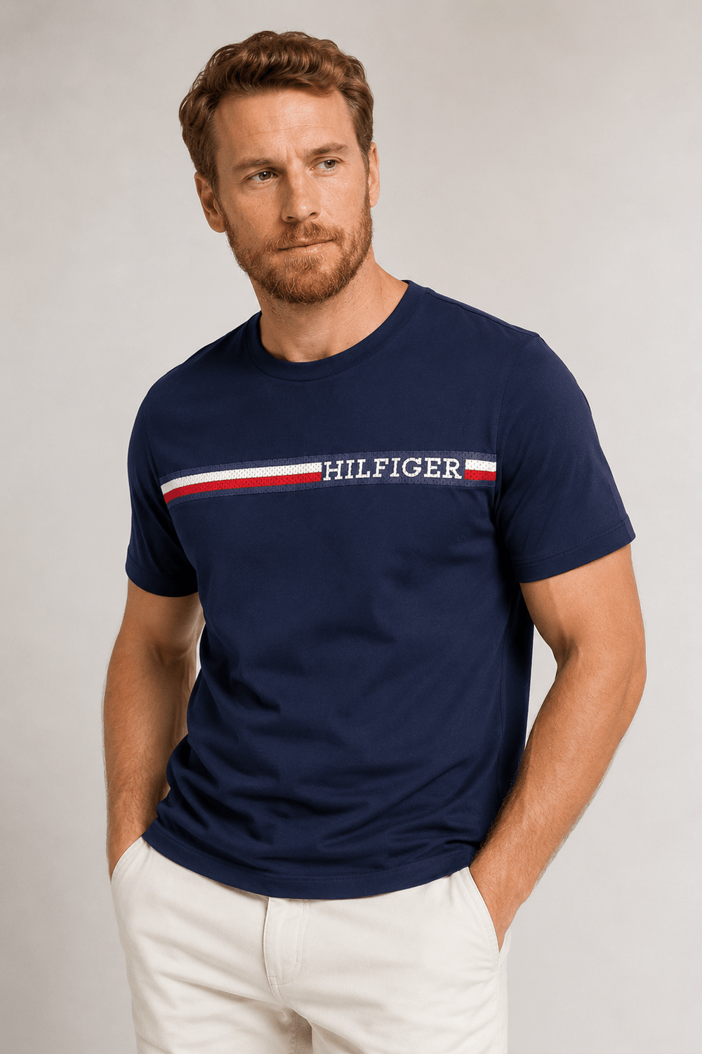 Camiseta Tommy Hilfiger Monotype Chest Stripe - Henri Store