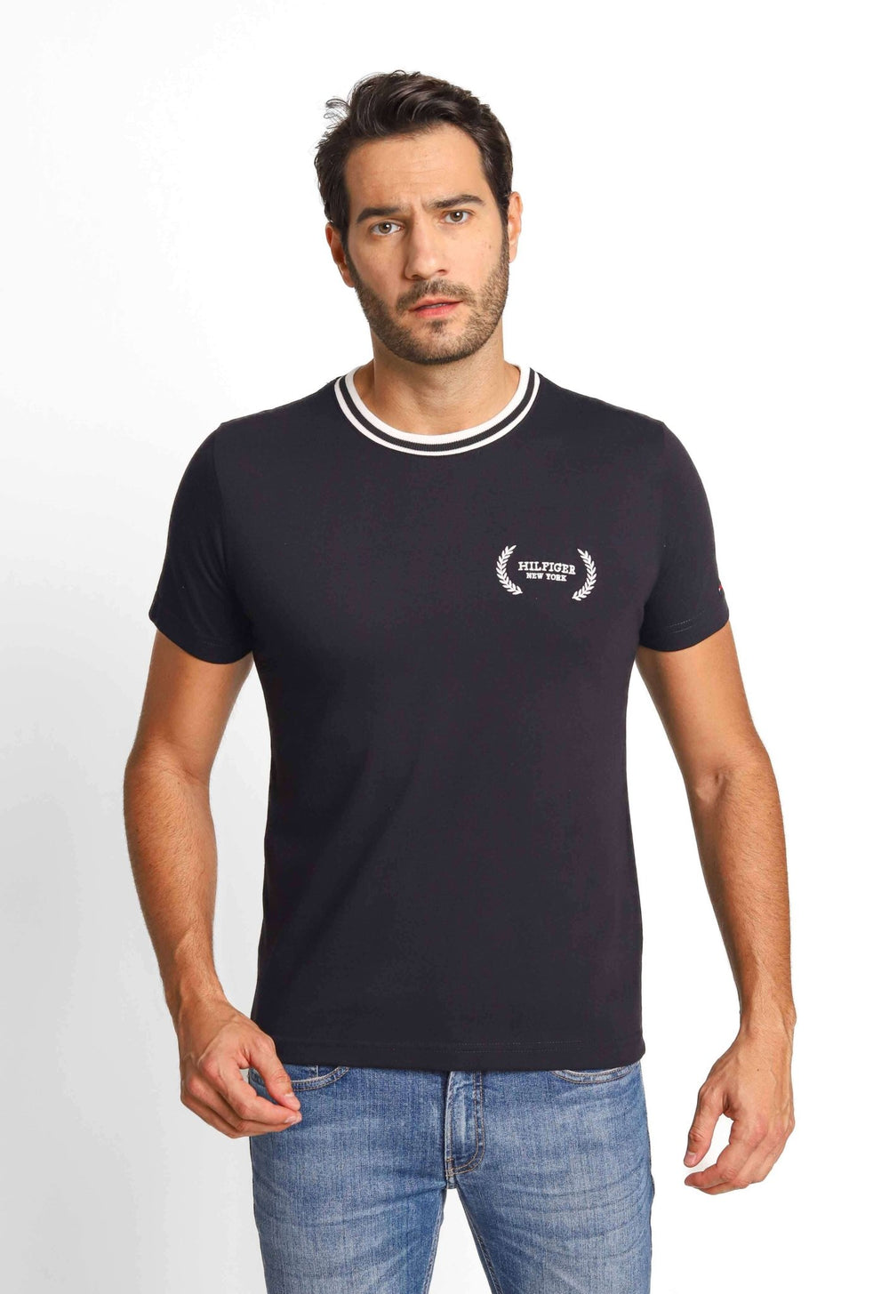 Camiseta Tommy Hilfiger Retilínea Gola - Sale - Henri Store