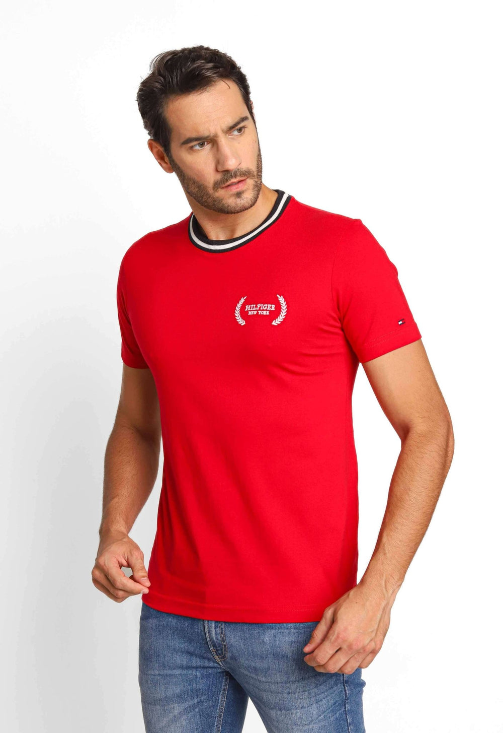 Camiseta Tommy Hilfiger Retilínea Gola - Sale - Henri Store