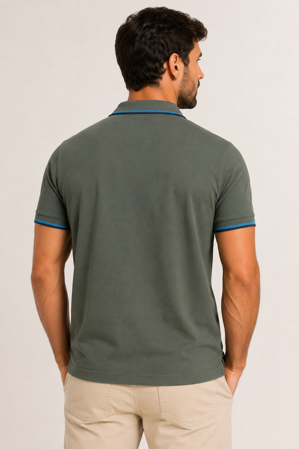 Polo Piquet Classic Ellus Verde Militar Gola