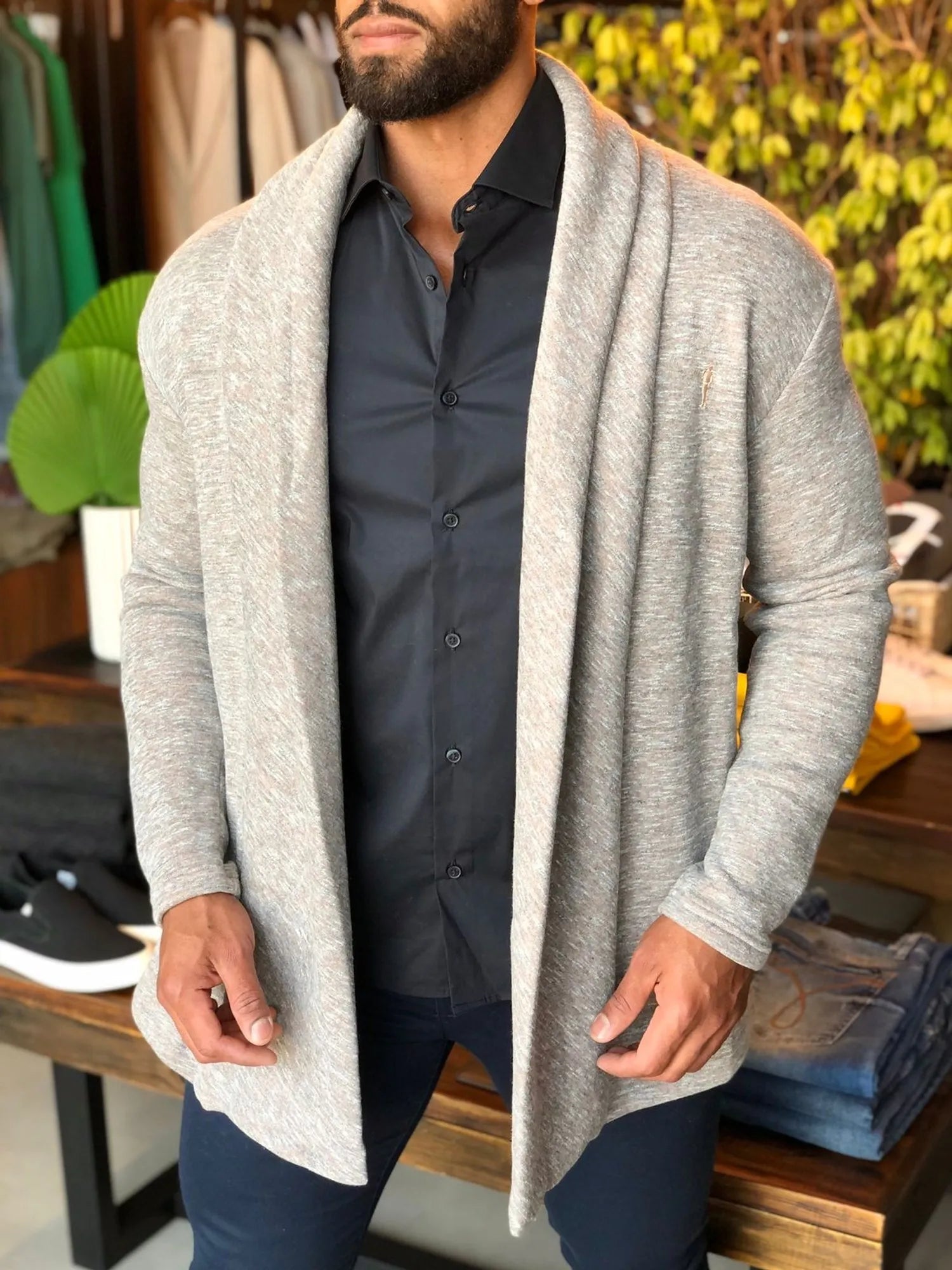 Cardigan Zip Off Rosa Mescla Cor 040 Ref: 00084 - Henri Store