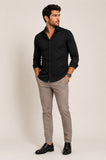 Camisa Calvin Klein Ml Slim Fit Logo Bordado Peito Preto