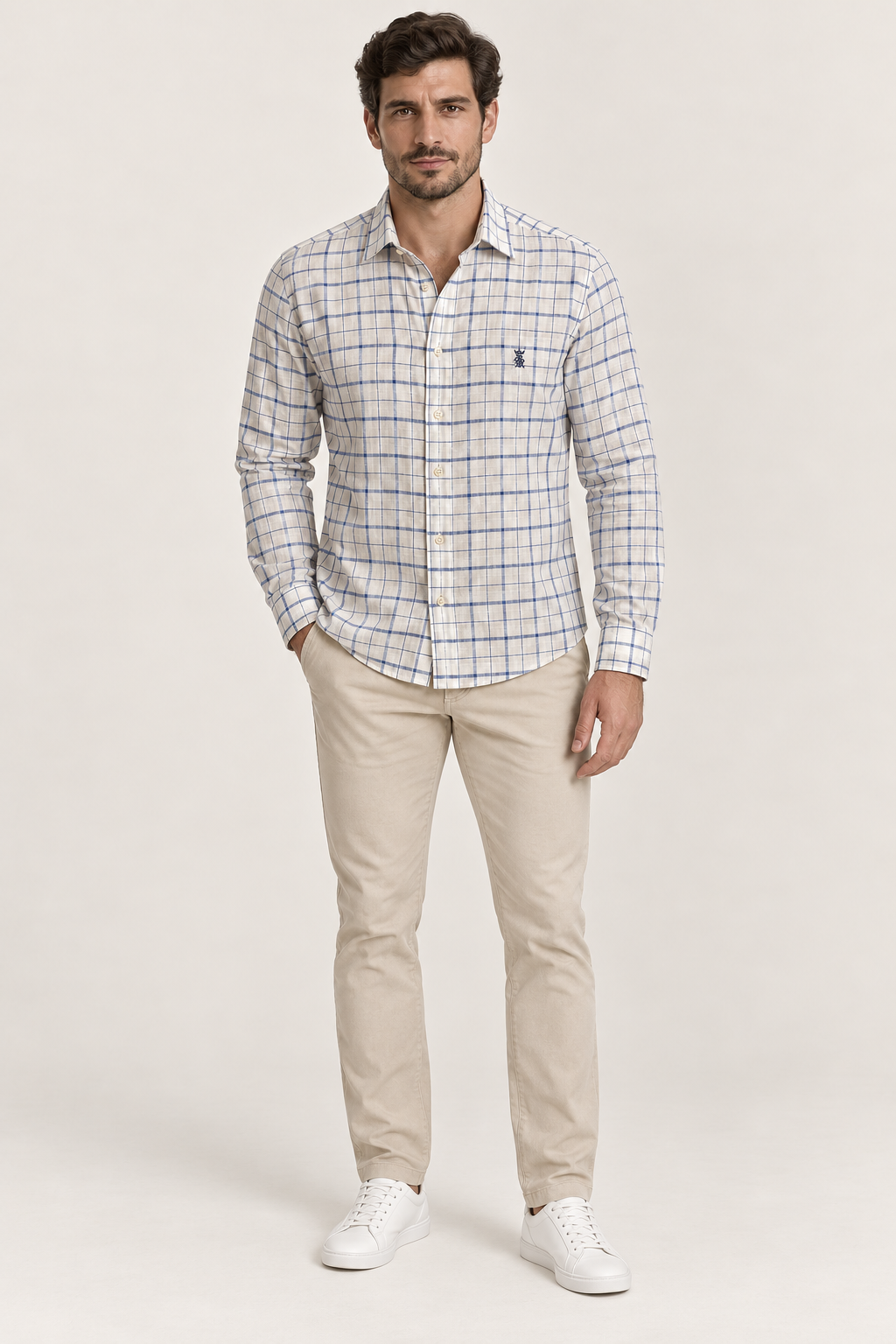 Camisa Sergio K ML Slub Dark Blue