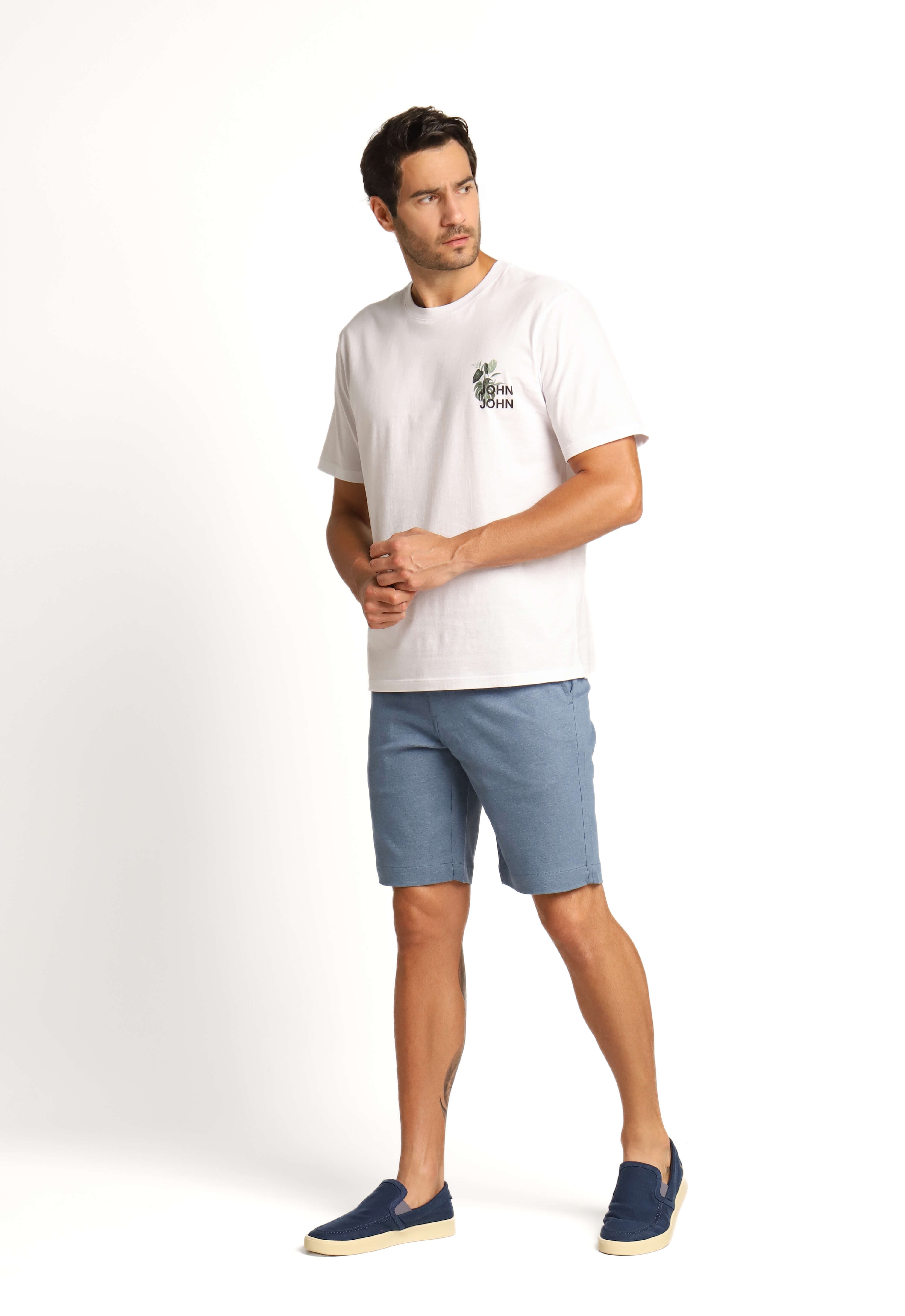 Bermuda Dom Henrico Azul Mescla Comfort