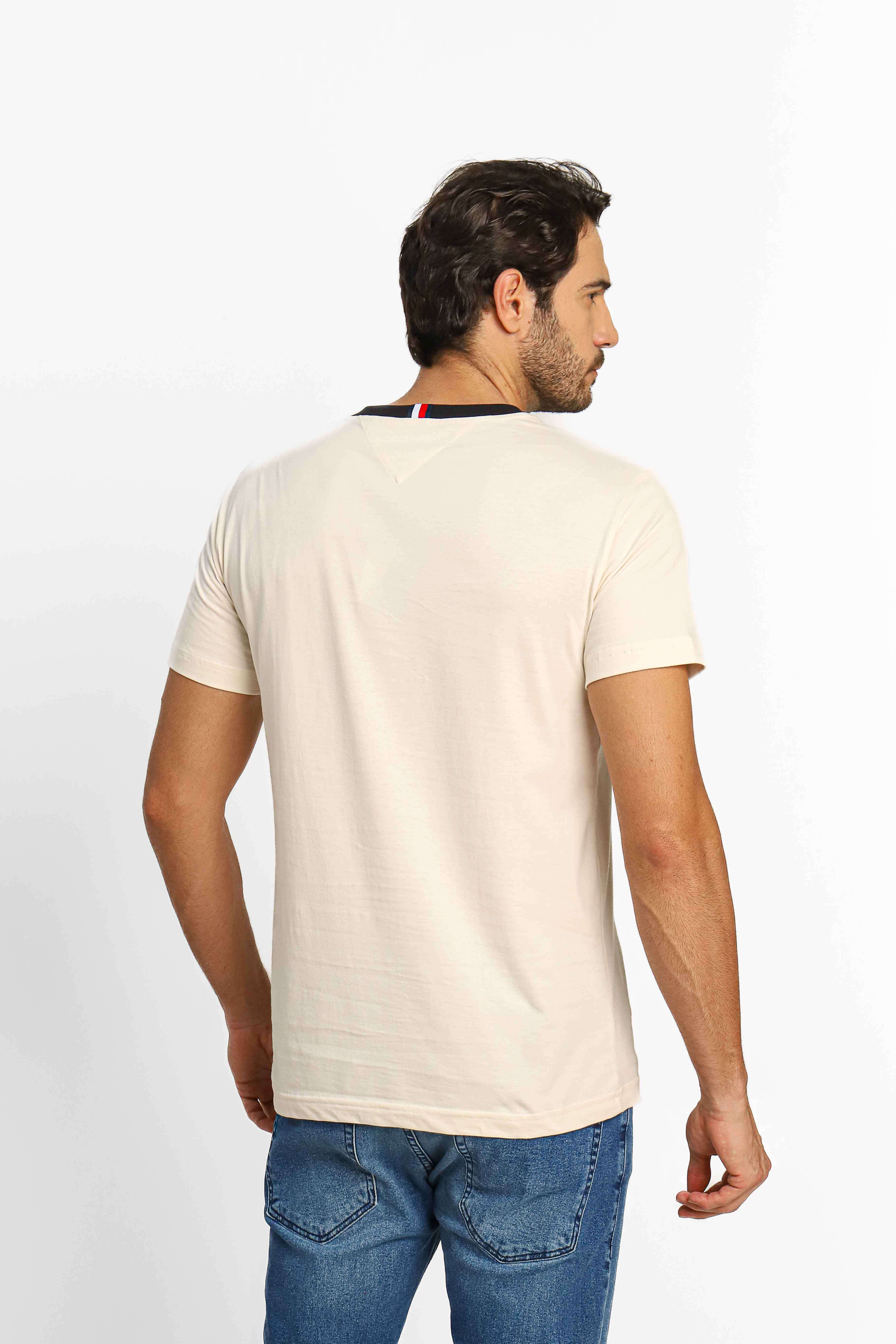 Camiseta Tommy Hilfiger Laurel Tipped Tee Off White