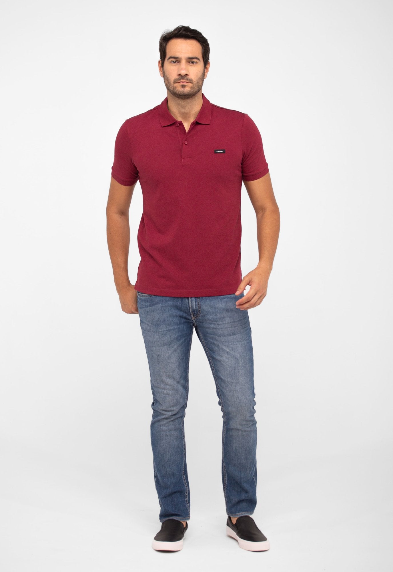 Polo Calvin Klein Slim Fit Piquet Logo Peito.
