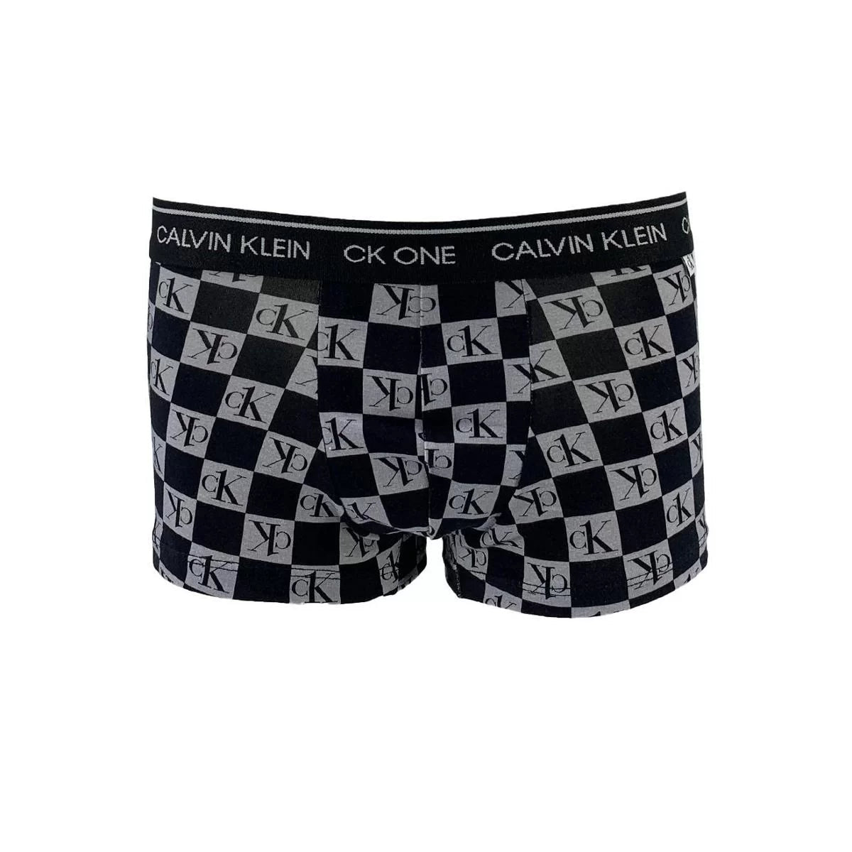 Cueca Calvin Klein Low Rise Trunk CK One Print Preto/Cinza - Henri Store