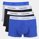 Cuecas Calvin Klein Kit 4 Low Rise Trunk Preto/Cinza/Azul - Henri Store