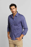 Camisa Calvin Klein Ml Slim Fit Atenas Azul